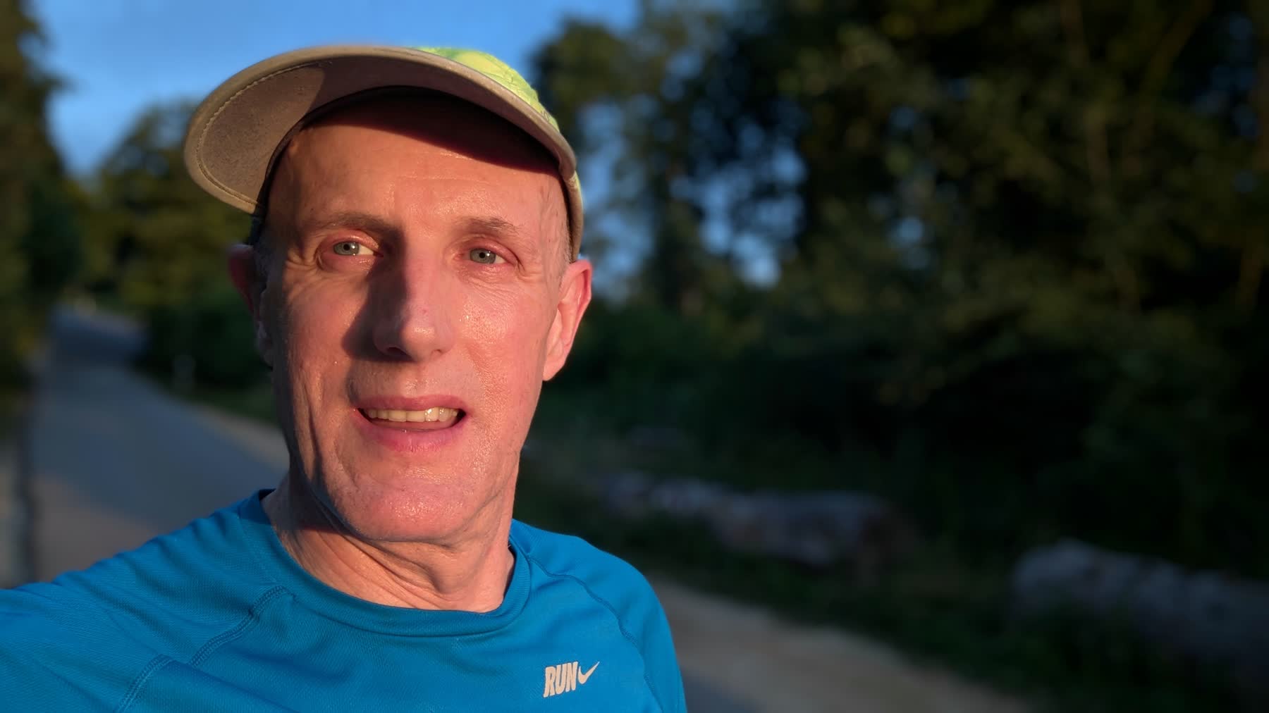 Runner after a training session in warm light